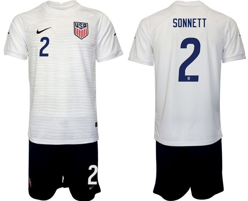Cheap Men 2022 World Cup National Team United States home white 2 Soccer Jerseys